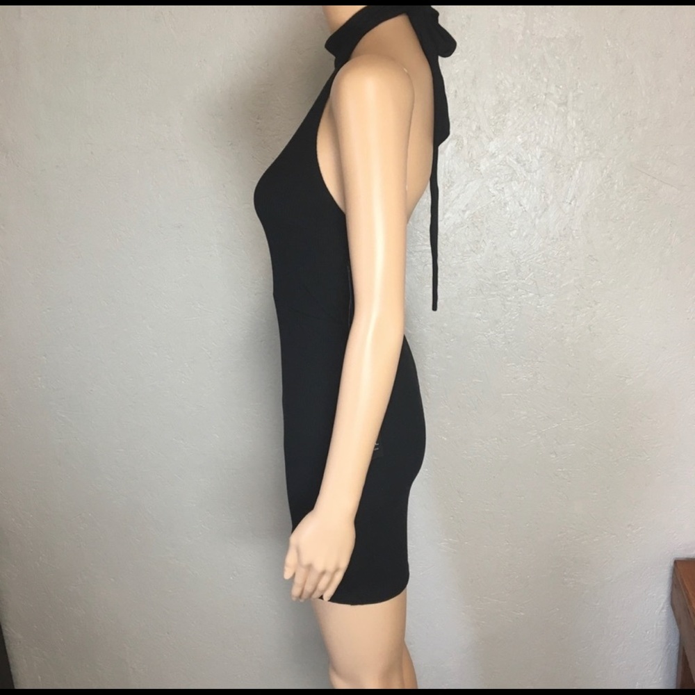 Privacy Please halter ribbed body con dress